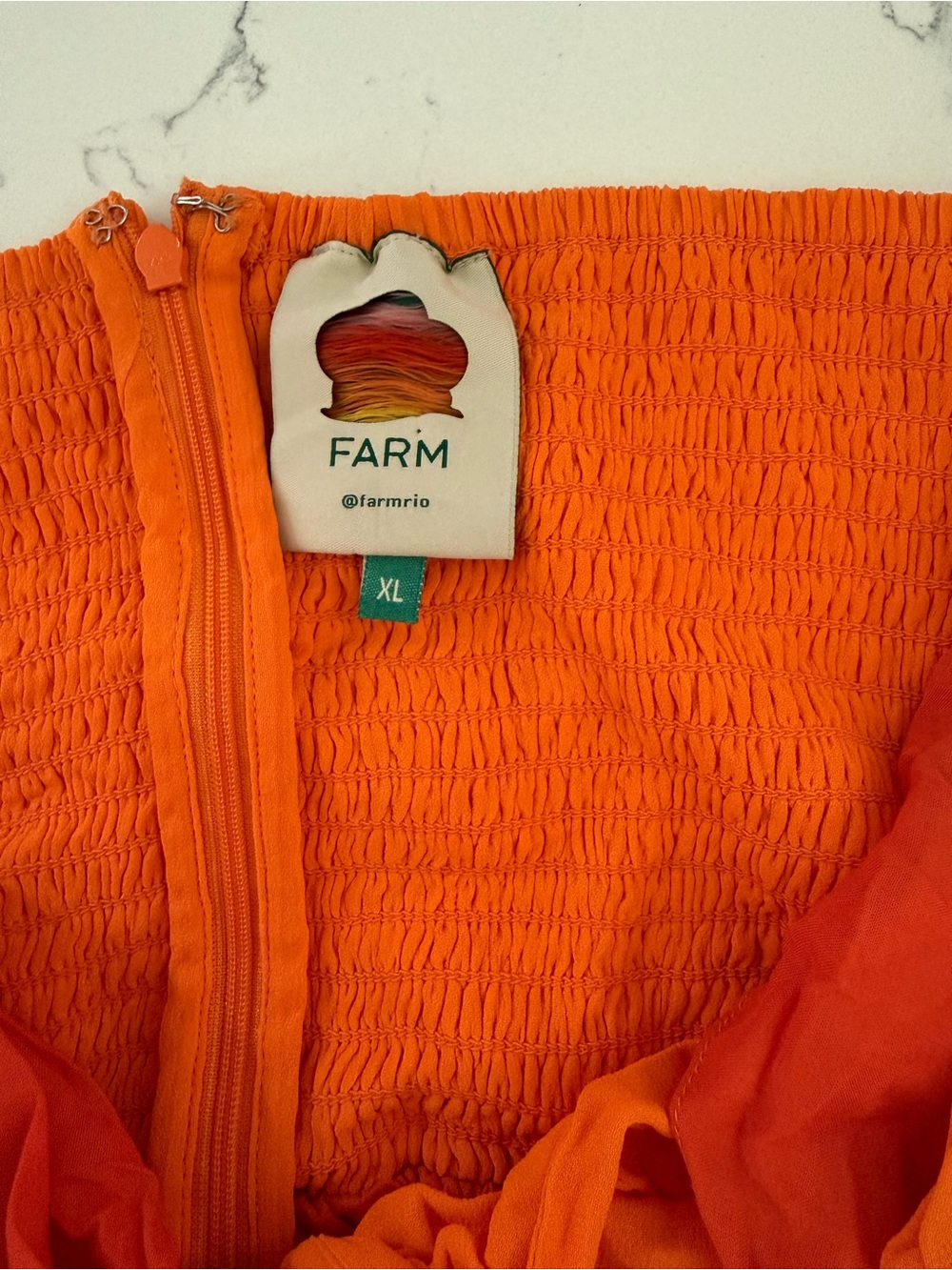 Farm Rio Women's Macaw Scarf Warm Color Blocking Maxi Dress - Picture 7 of 8